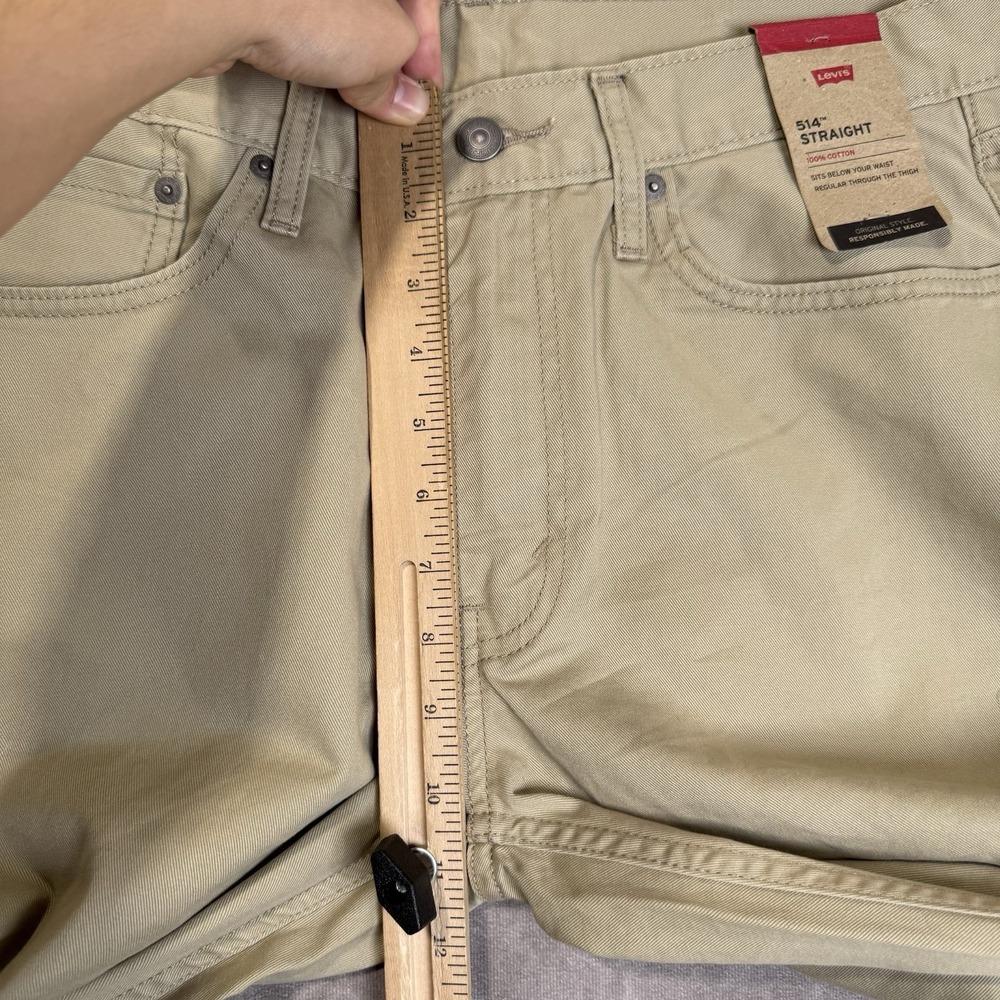Nwt LEVI STRAUSS Men 514 Straight 100% Cotton Denim Jeans TAG 33x32 Khaki - Picture 6 of 10